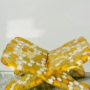 Resin Quran Stand – Handmade Decorative Book Holder with Gold & White Accents